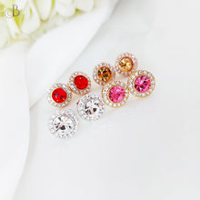 Cargar imagen en el visor de la galería, Aretes puntos de brillo multicolor con cristales Swarovski