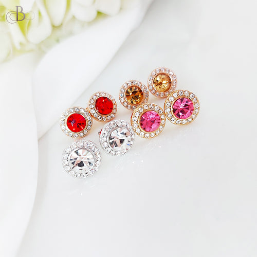 Aretes puntos de brillo multicolor con cristales Swarovski