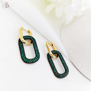 Aretes eslabones brillantes