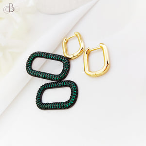 Aretes eslabones brillantes