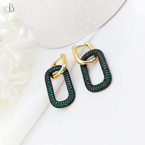 Aretes eslabones brillantes