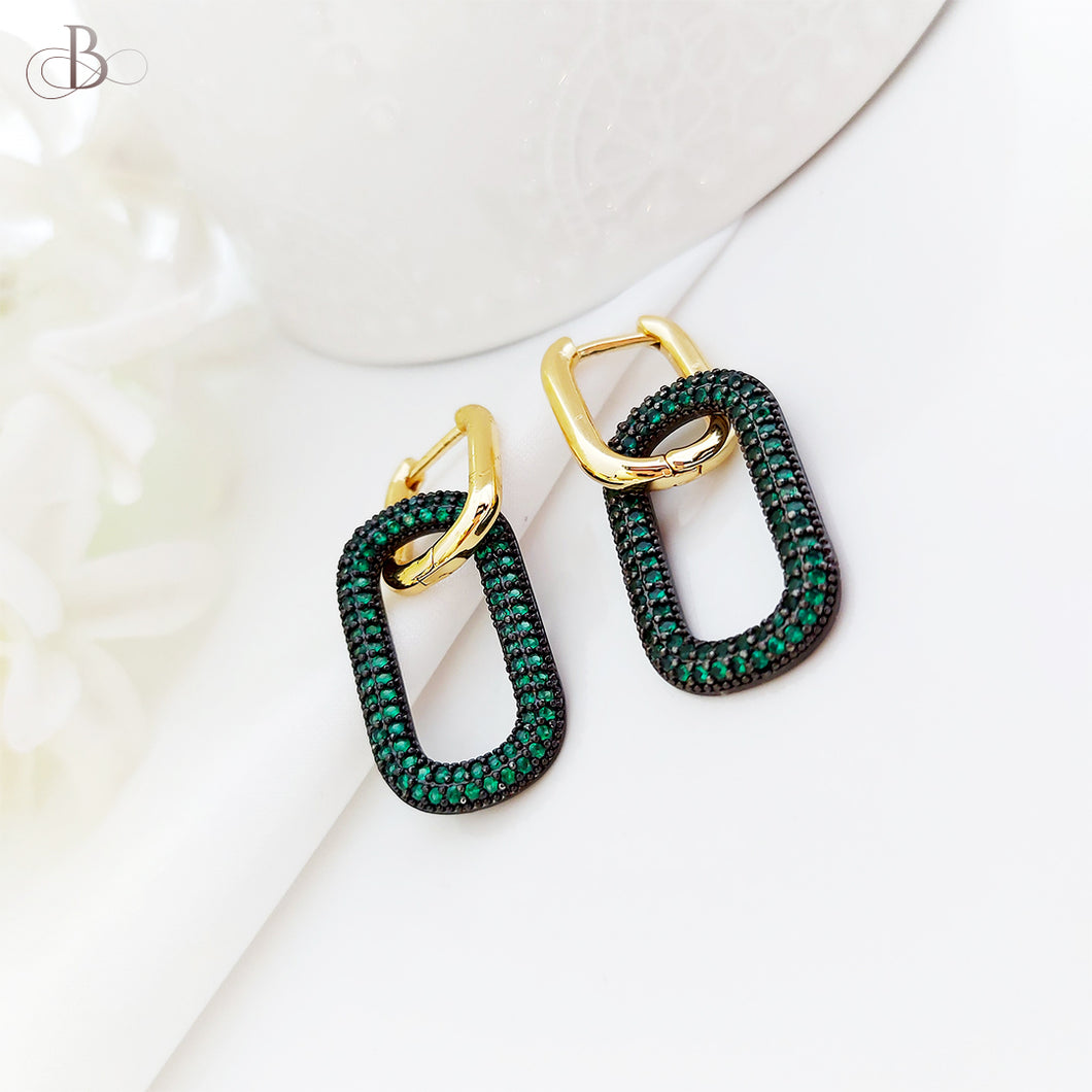 Aretes eslabones brillantes