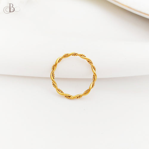 Anillo de acero trenza infinita