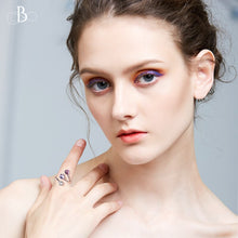 Cargar imagen en el visor de la galería, Anillo corazón, flor y estrella con cristales Swarovski