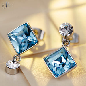 Aretes corte princesa con cristales Swarovski