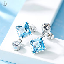 Cargar imagen en el visor de la galería, Aretes corte princesa con cristales Swarovski