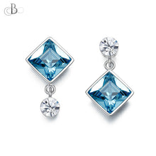 Cargar imagen en el visor de la galería, Aretes corte princesa con cristales Swarovski