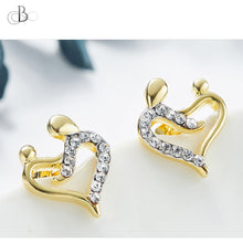 Cargar imagen en el visor de la galería, Aretes corazón de unión con cristales Swarovski