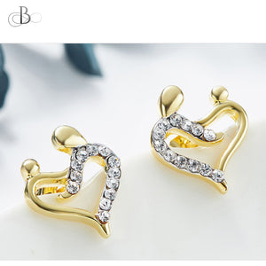 Aretes corazón de unión con cristales Swarovski