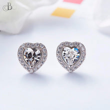 Cargar imagen en el visor de la galería, Aretes corazón brillante con cristales Swarovski