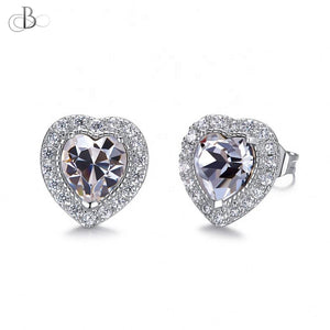 Aretes corazón brillante con cristales Swarovski