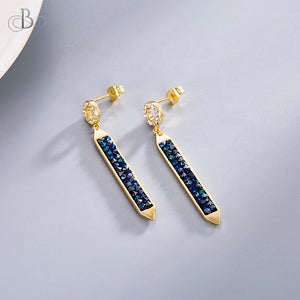 Aretes lineales con cristales Swarovski
