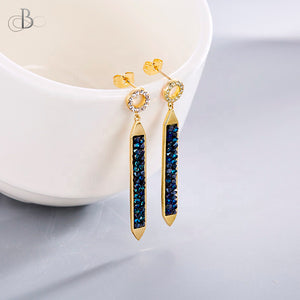 Aretes lineales con cristales Swarovski