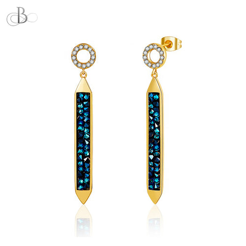 Aretes lineales con cristales Swarovski