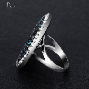 Anillo color zafiro con cristales Swarovski