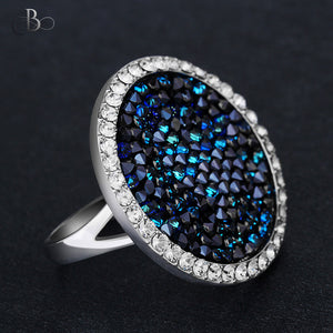 Anillo color zafiro con cristales Swarovski