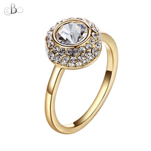 Cargar imagen en el visor de la galería, Anillo enchapado en oro de 18k con cristales Swarovski