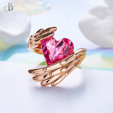 Cargar imagen en el visor de la galería, Anillo corazón alado con cristal Swarovski