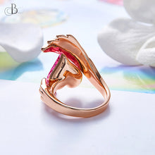 Cargar imagen en el visor de la galería, Anillo corazón alado con cristal Swarovski