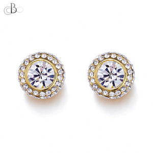 Aretes enchapados en oro de 18k con cristales Swarovski