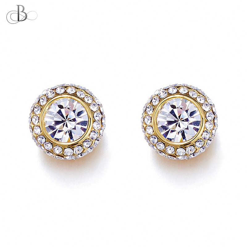 Aretes enchapados en oro de 18k con cristales Swarovski