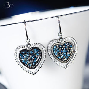 Aretes corazón con cristales Swarovski