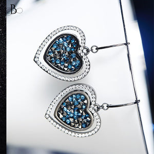 Aretes corazón con cristales Swarovski