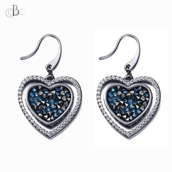 Aretes corazón con cristales Swarovski
