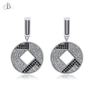 Aretes disco con cristales Swarovski