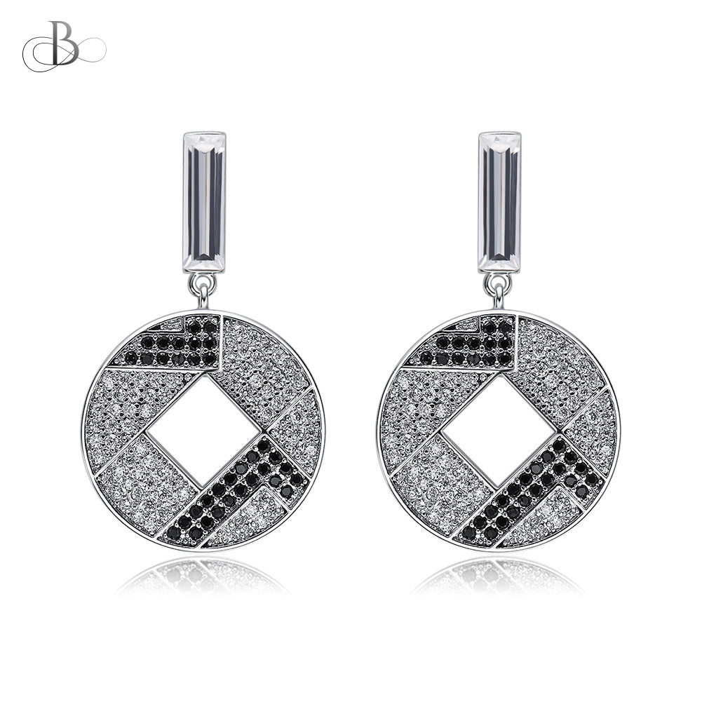 Aretes disco con cristales Swarovski