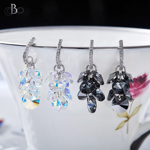 Aretes colgantes negros con cristales Swarovski