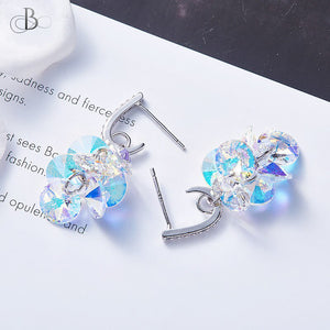 Aretes colgantes negros con cristales Swarovski