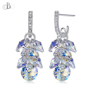 Aretes colgantes negros con cristales Swarovski