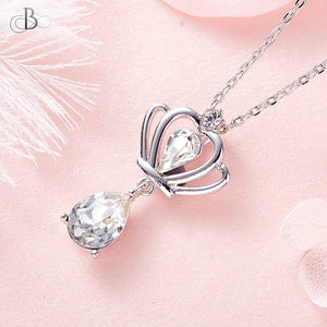 Collar corona brillante con cristales Swarovski