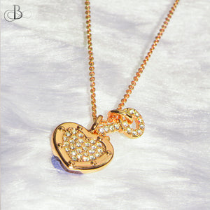 Collar corazón brillante y llave con cristales Swarovski