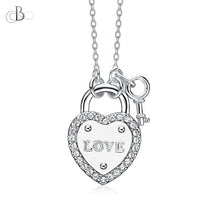 Cargar imagen en el visor de la galería, Collar candado corazón y llave con cristales Swarovski