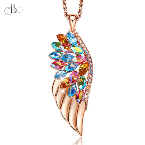 Collar alas multicolor con cristales Swarovski
