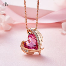 Cargar imagen en el visor de la galería, Collar corazón alado con cristales Swarovski