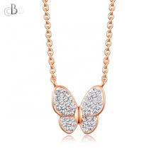 Cargar imagen en el visor de la galería, Collar mariposa brillante con cristales Swarovski