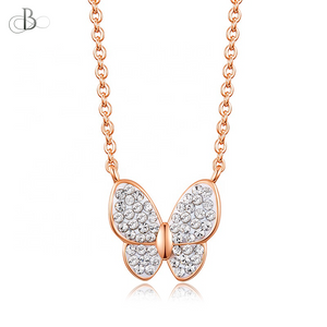Collar mariposa brillante con cristales Swarovski