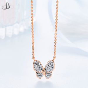 Collar mariposa brillante con cristales Swarovski