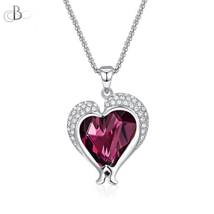 Collar corazones brillantes con cristales Swarovski