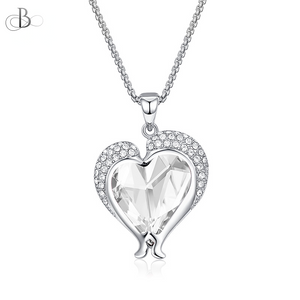 Collar corazones brillantes delfines con cristales Swarovski