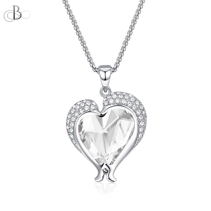 Collar corazones brillantes delfines con cristales Swarovski