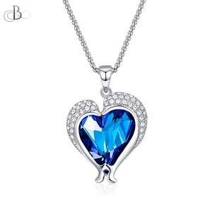 Collar corazones brillantes delfines con cristales Swarovski