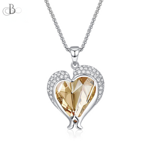 Collar corazones brillantes delfines con cristales Swarovski