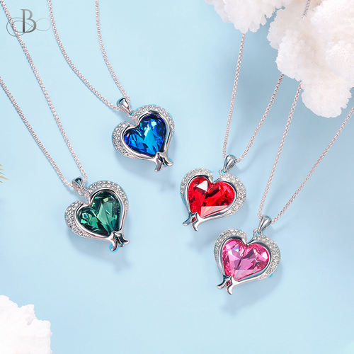 Collar corazones brillantes con cristales Swarovski