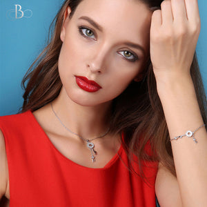 Collar llaves brillantes con cristales Swarovski