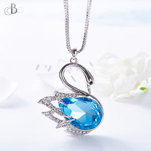 Collar cisne brillante con cristales Swarovski