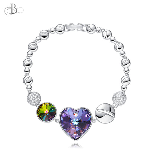 Pulsera corazón brillante con cristales Swarovski